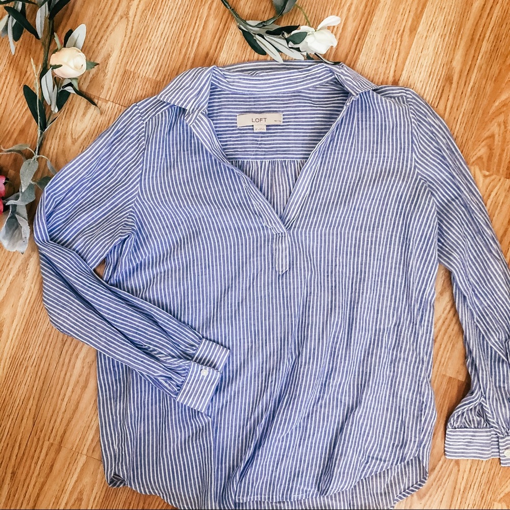 Loft Striped Blouse S Petite